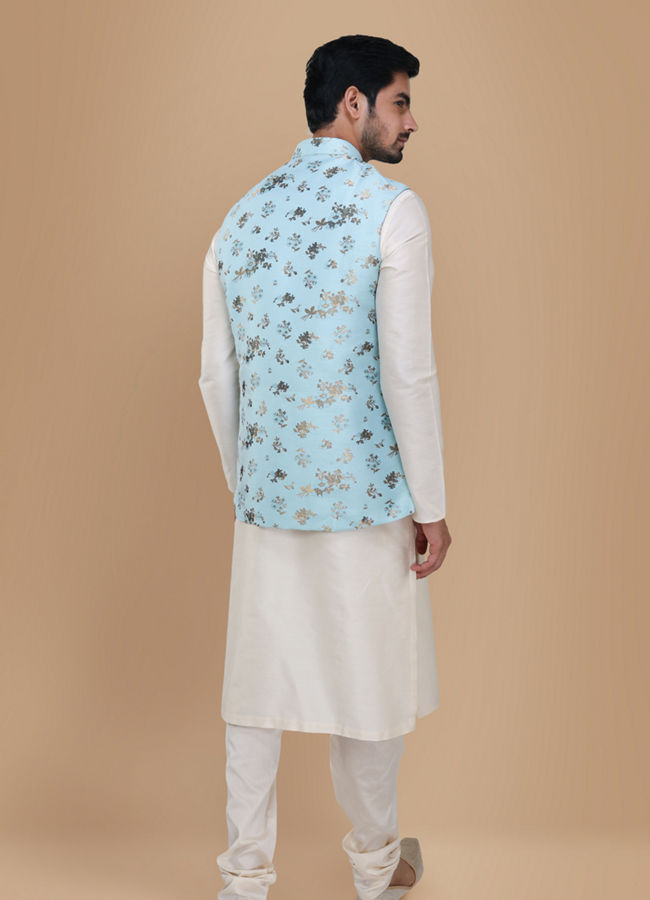 alt message - Manyavar Men Achkan Style Kurta Jacket Set image number 2